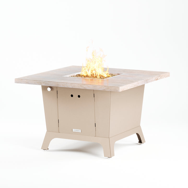 COOKE Parkway Fire Pit Table 44" x 44" x 30" - Stone Top