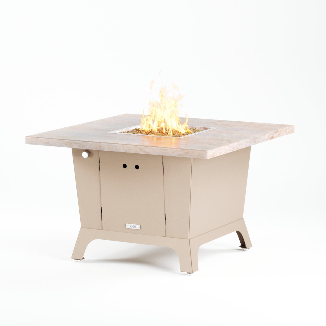 COOKE Parkway Fire Pit Table 44" x 44" x 30" - Stone Top