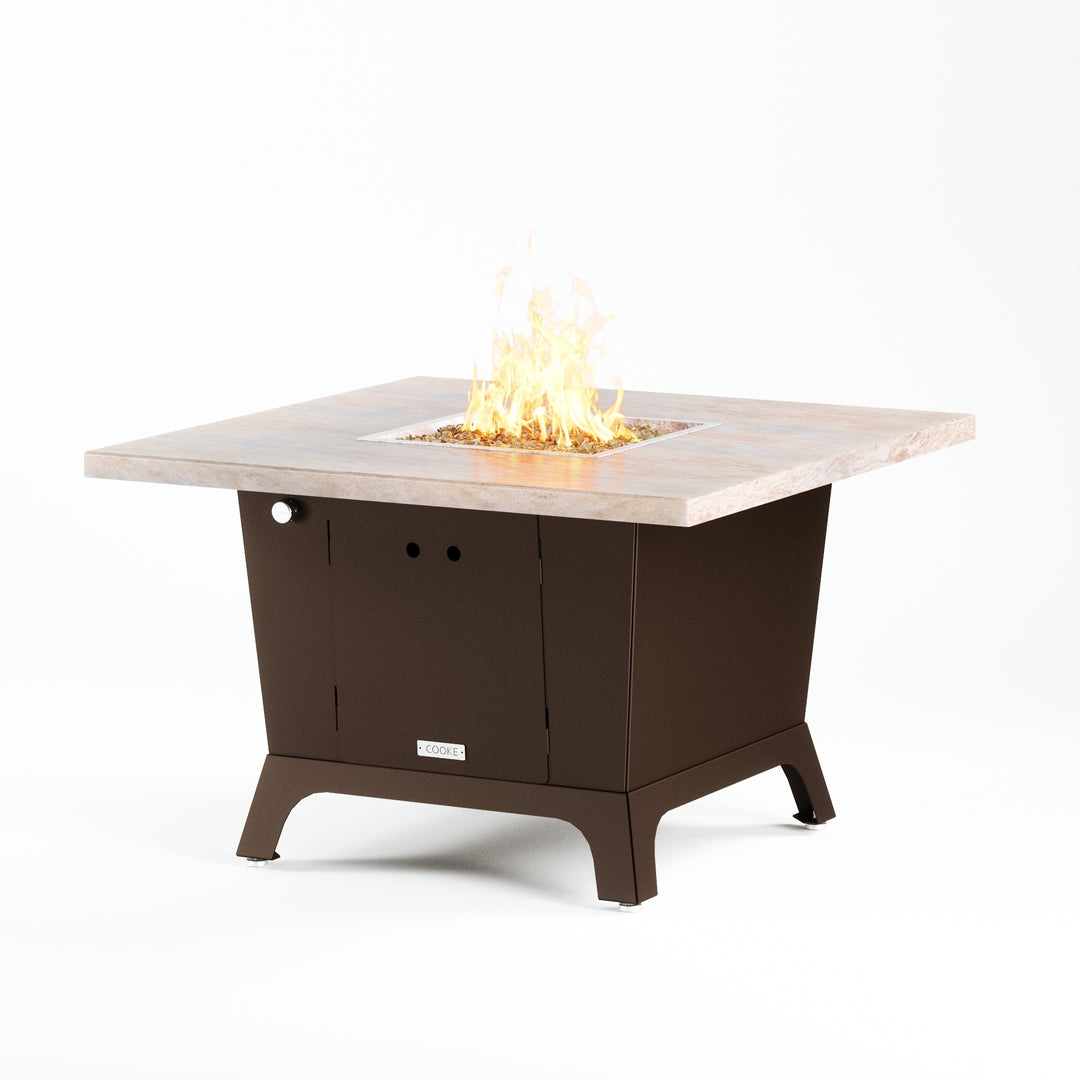 COOKE Parkway Fire Pit Table 44" x 44" x 30" - Stone Top
