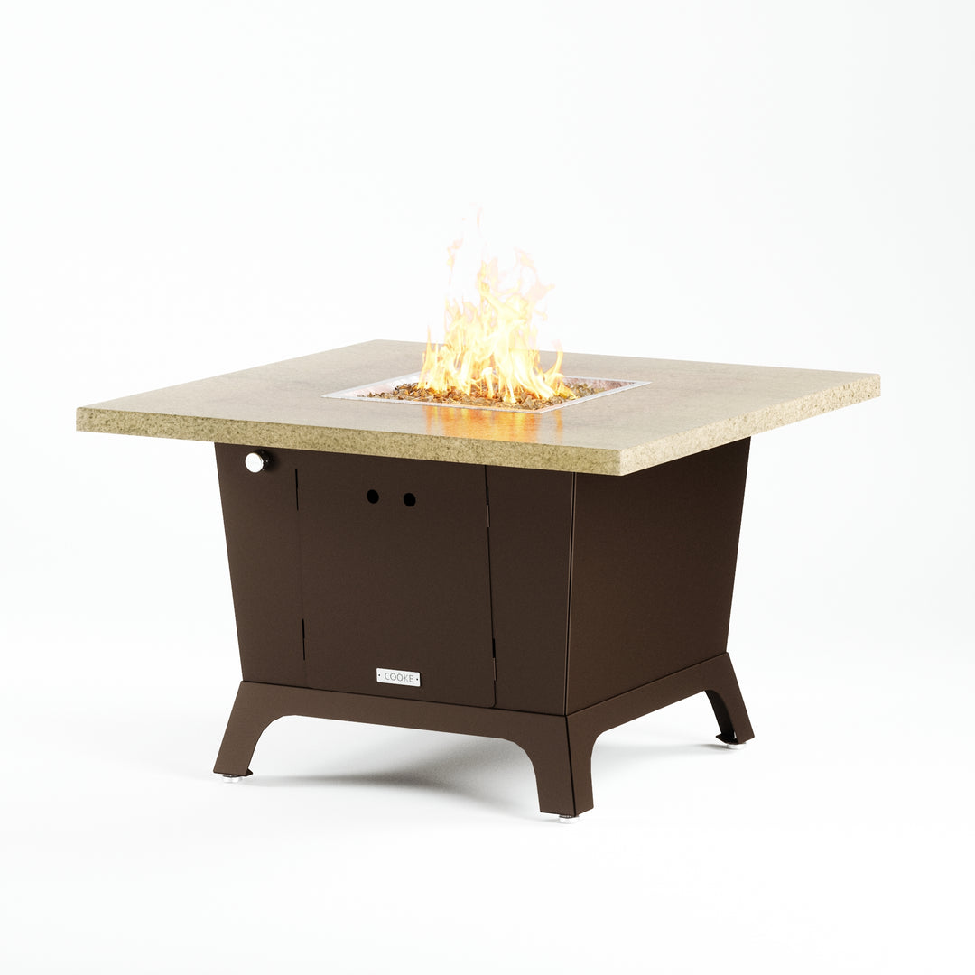 COOKE Parkway Fire Pit Table 44" x 44" x 30" - Stone Top
