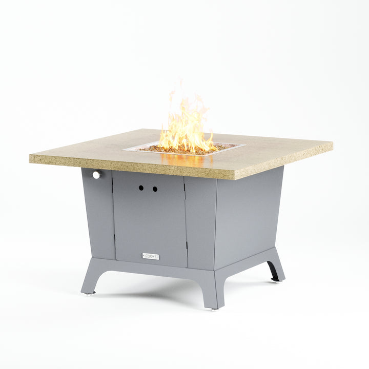 COOKE Parkway Fire Pit Table 44" x 44" x 30" - Stone Top