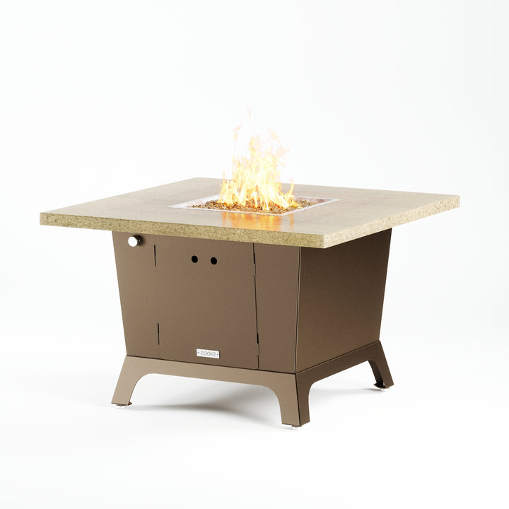 COOKE Parkway Fire Pit Table 44" x 44" x 30" - Stone Top