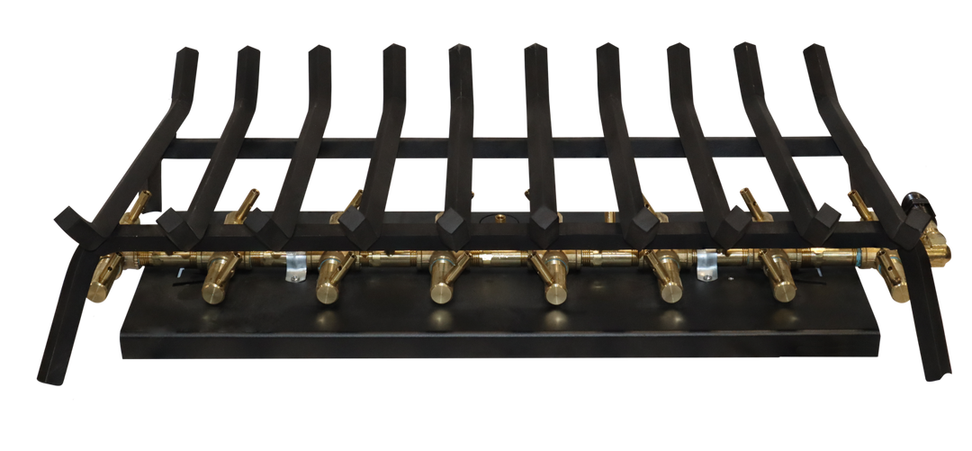 Outdoor Fireplace Grate Insert with CrossFire® H-Style Brass Burner for 42" Openings and Larger