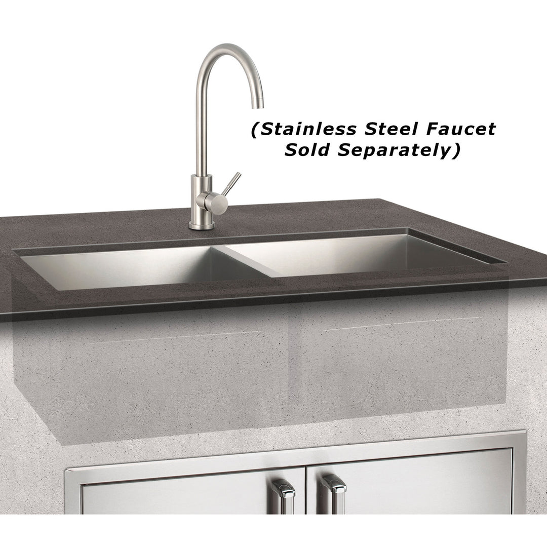 Fire Magic - Double Sink - Undermount Installed (Stainless Steel Faucet Sold Separately)