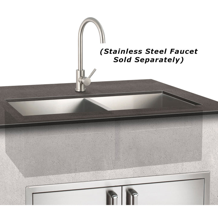 Fire Magic - Double Sink - Undermount Installed (Stainless Steel Faucet Sold Separately)
