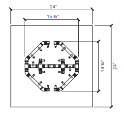 Crossfire 180K BTU Octagonal Brass Burner - CFBO180 - Square Opening