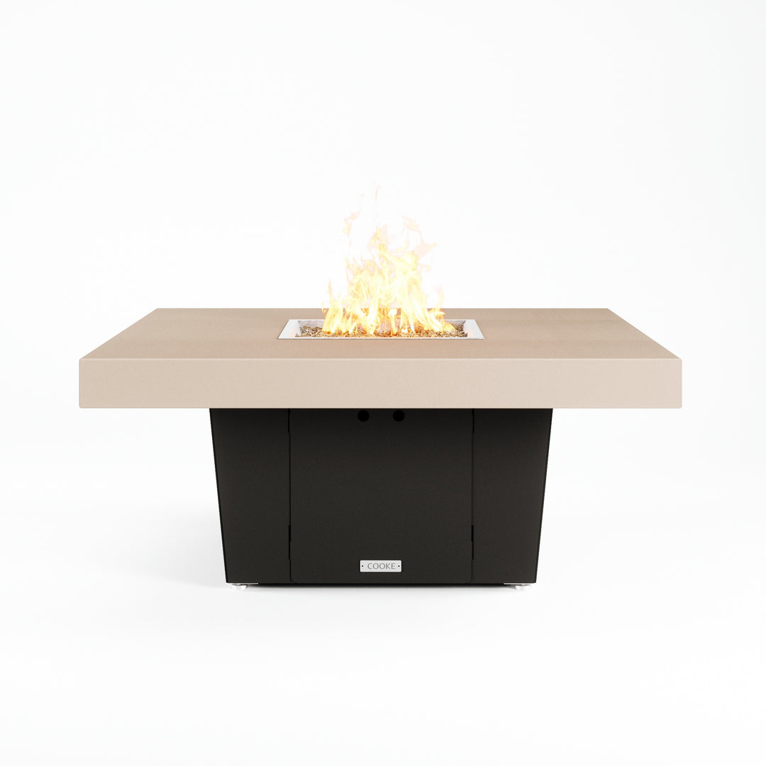COOKE Parkway Fire Pit Table  48" x 48" x 21"- Beige Aluminum Top