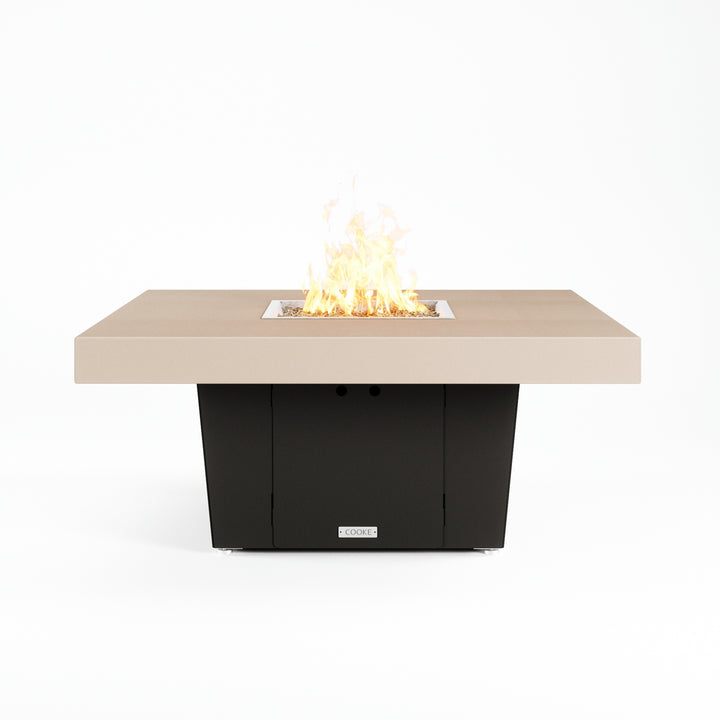 COOKE Parkway Fire Pit Table  48" x 48" x 21"- Beige Aluminum Top