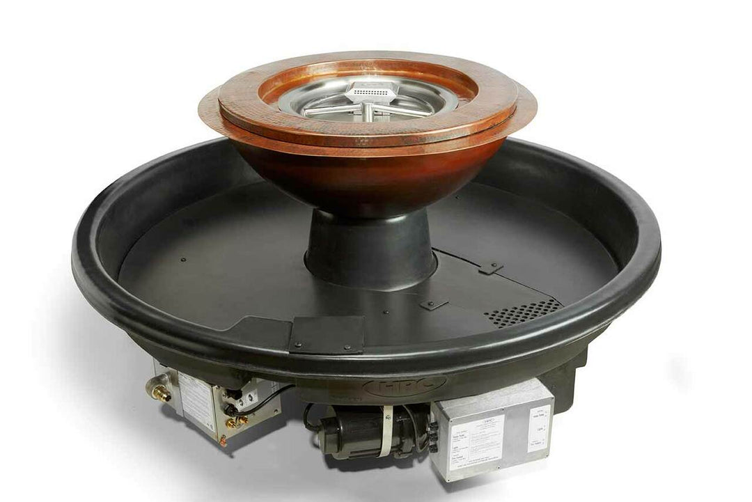 HPC Evolution 360 Hammered Copper Fire and Water Bowl – 360 or 4 Scupper Design (Natural Gas or Propane)
