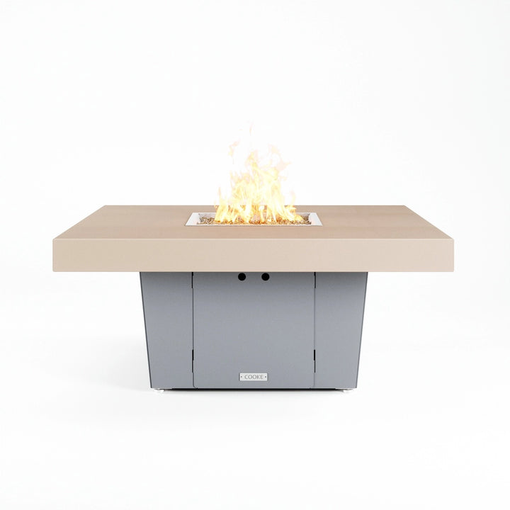 COOKE Parkway Fire Pit Table  48" x 48" x 21"- Beige Aluminum Top