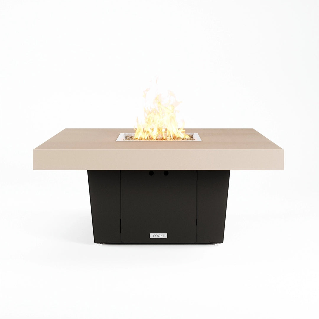 COOKE Parkway Fire Pit Table  48" x 48" x 21"- Beige Aluminum Top