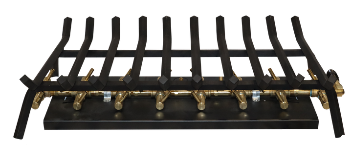 Outdoor Fireplace Grate Insert with H-Style CrossFire® Brass Burner – Fits 48" Opening or Larger