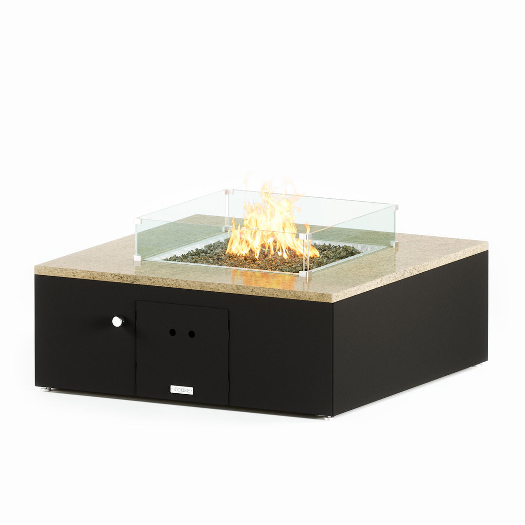 COOKE Costa Mesa Fire Pit Table  47" x 47" x 17" - Stone Top