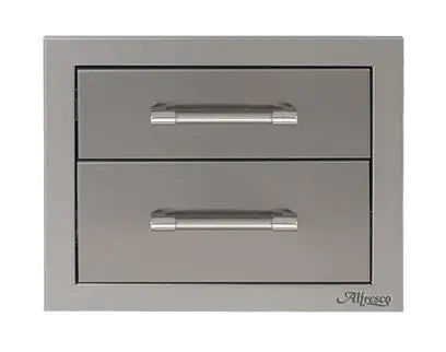 Alfresco 17-Inch Stainless Steel Soft-Close Double Drawer