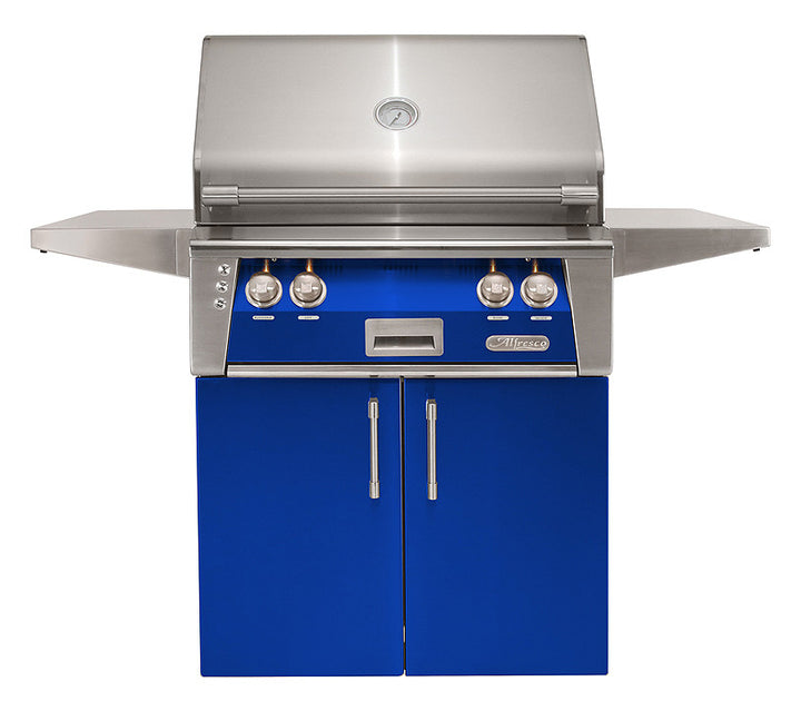Alfresco - 30" ALXE Luxury Grill On Cart - Freestanding - Ultramarine Blue