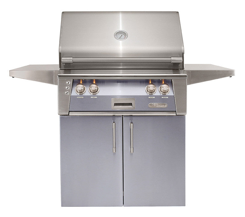Alfresco - 30" ALXE Luxury Grill On Cart - Freestanding - Signal Grey