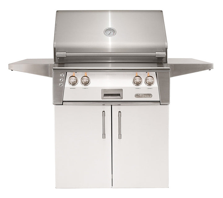 Alfresco - 30" ALXE Luxury Grill On Cart - Freestanding - Signal White