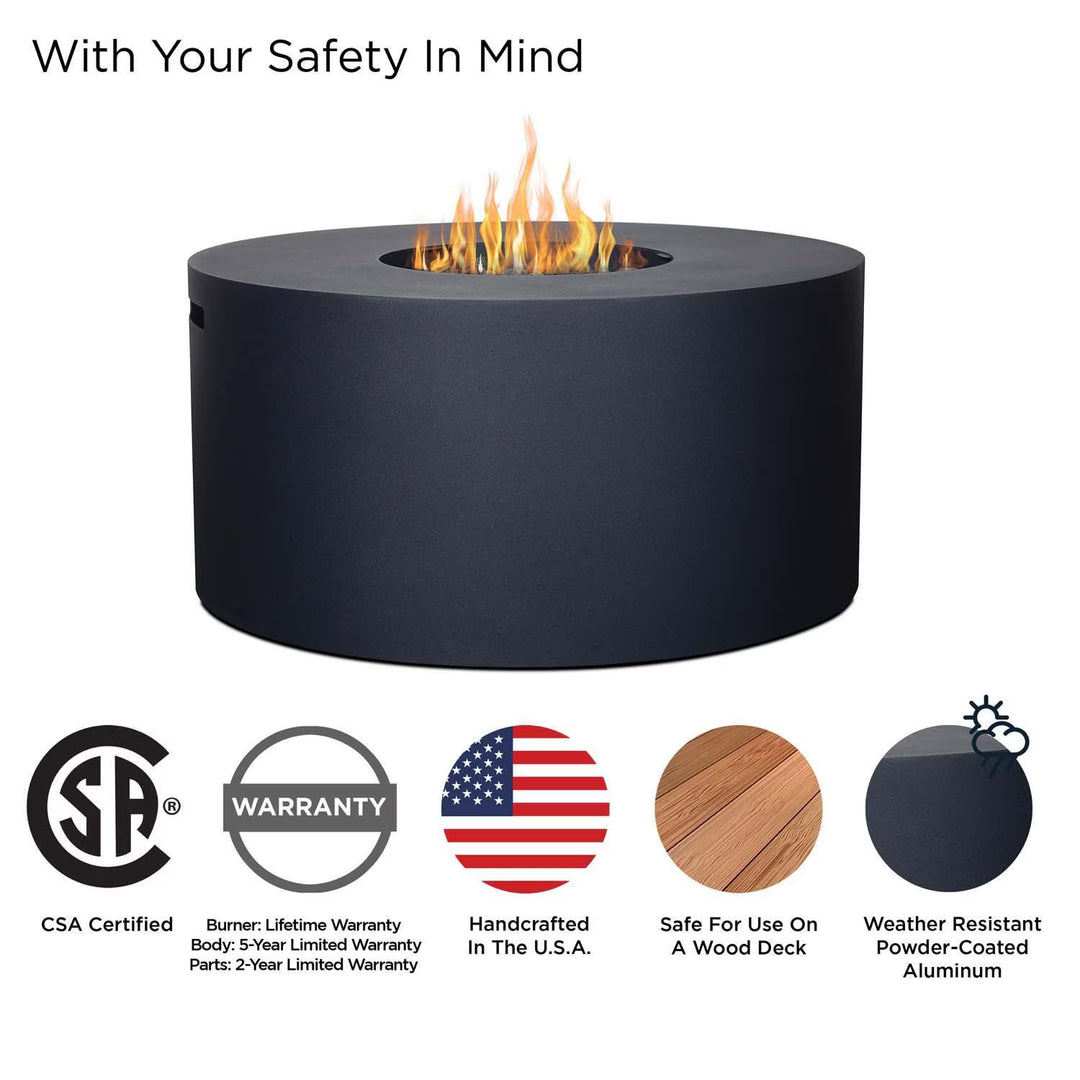 Real Flame 41" Round Aluminum Propane Fire Pit Table
