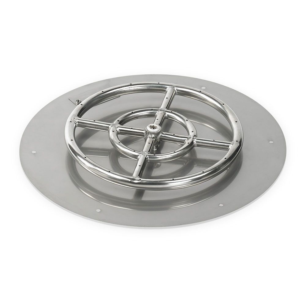 American Fire Glass Stainless Steel Round Flat Fire Pit Burner Pan