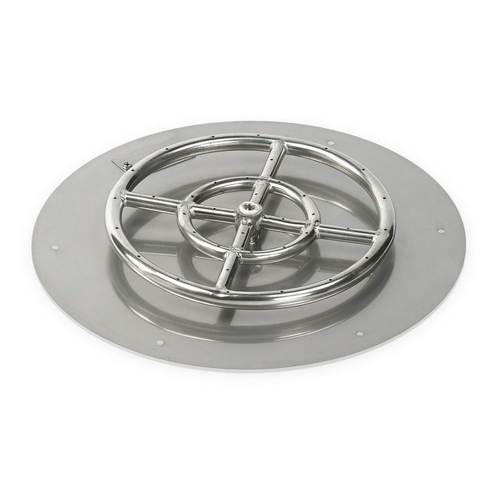 American Fire Glass Stainless Steel Round Flat Fire Pit Burner Pan