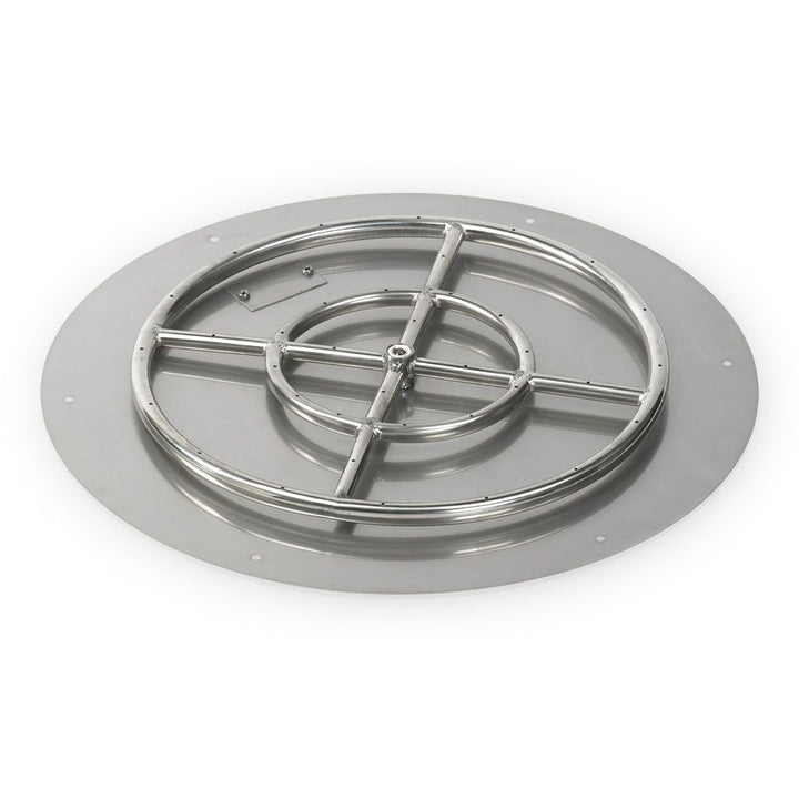 American Fire Glass Stainless Steel Round Flat Fire Pit Burner Pan