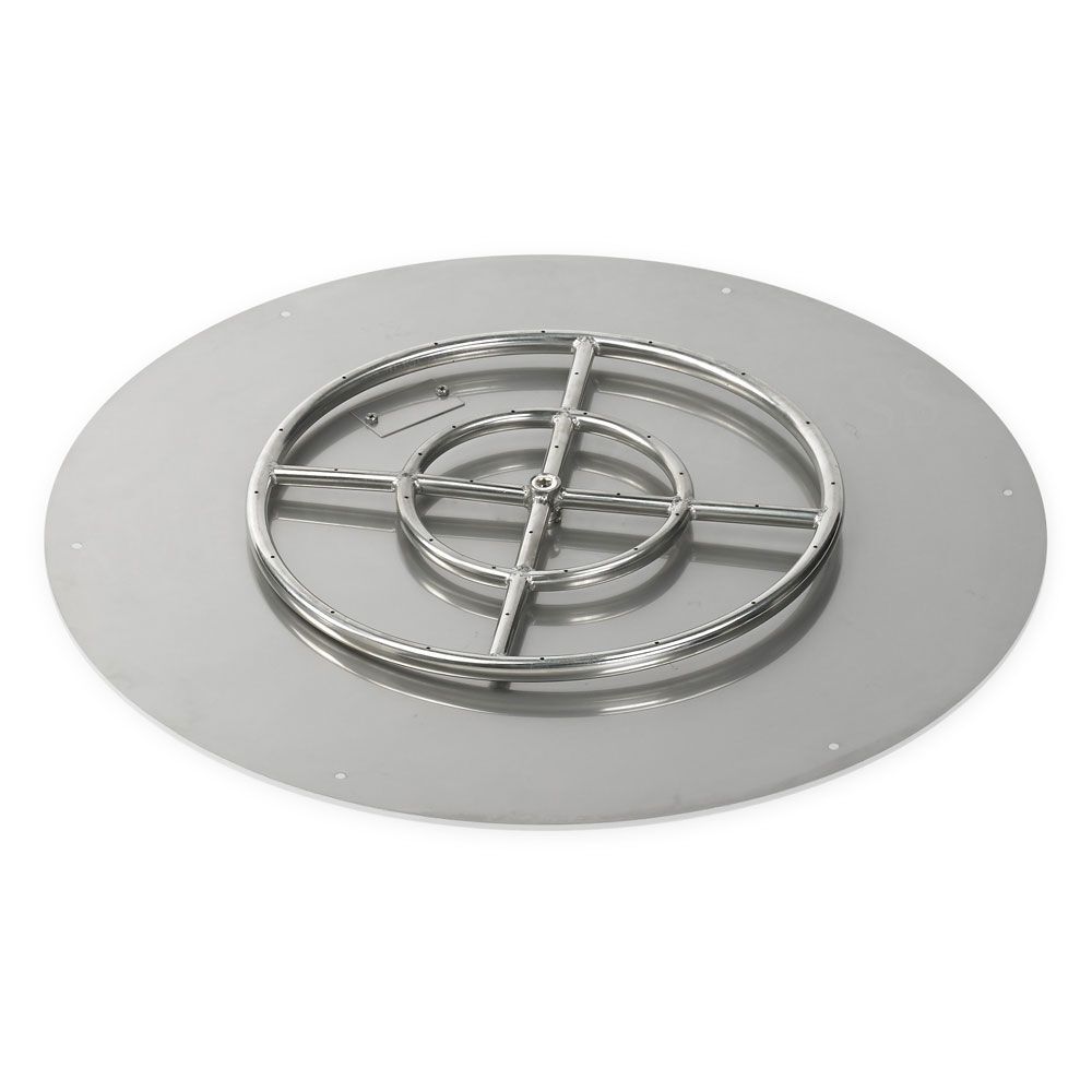 American Fire Glass Stainless Steel Round Flat Fire Pit Burner Pan