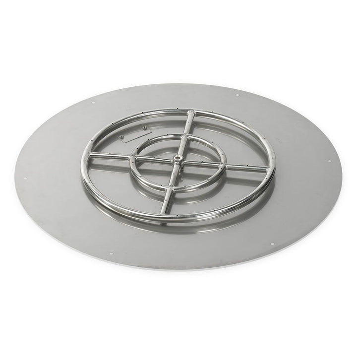 American Fire Glass Stainless Steel Round Flat Fire Pit Burner Pan