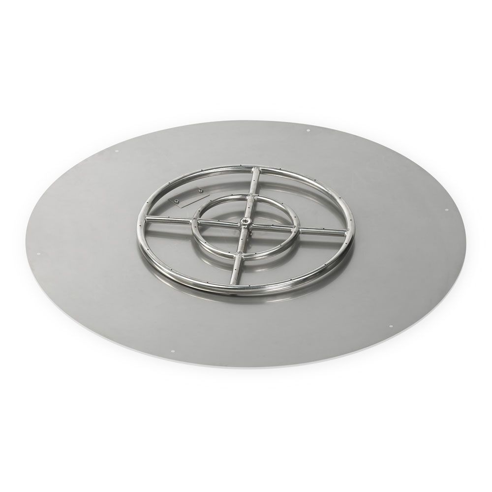 American Fire Glass Stainless Steel Round Flat Fire Pit Burner Pan