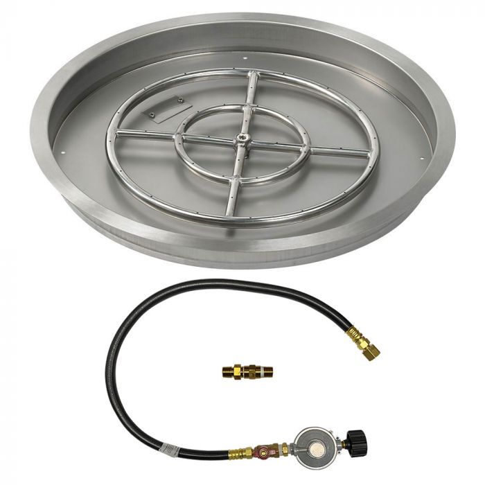 American Fire Glass  Drop-In Pan with Match Light Kit - Round
