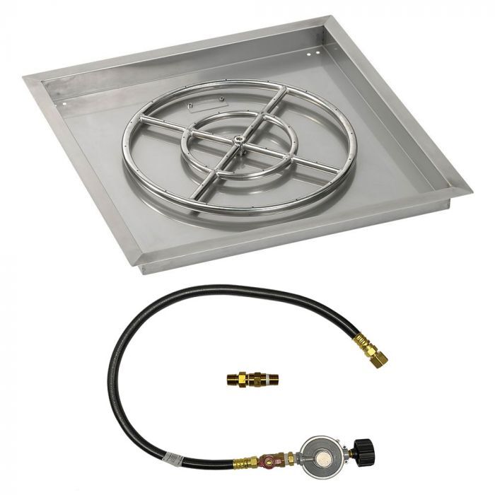 American Fire Glass Drop-In Pan with Match Light Kit - Square