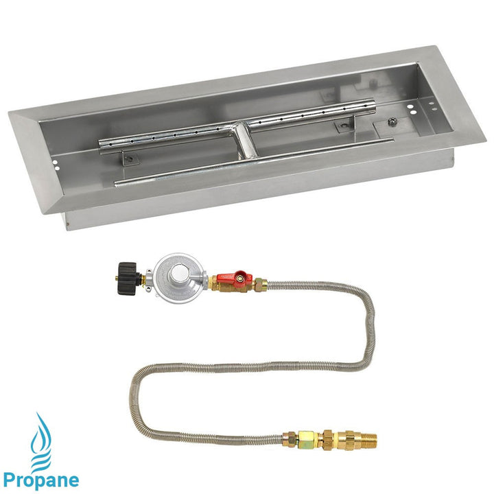 American Fire Glass 18" x 6" Rectangular Drop-In Pan with Match Light Kit