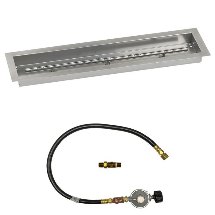 American Fire Glass Linear Drop-in Fire Pit Burner Pan Match Light Kit