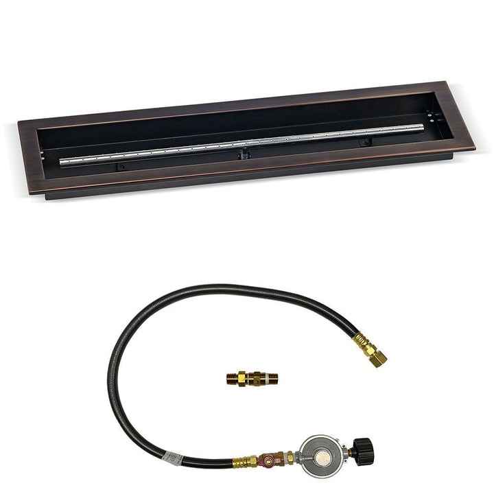 American Fire Glass OB-LCBMKIT-Config Match Light Fire Pit Kits Oil Rubbed Bronze Linear Bowl Pans