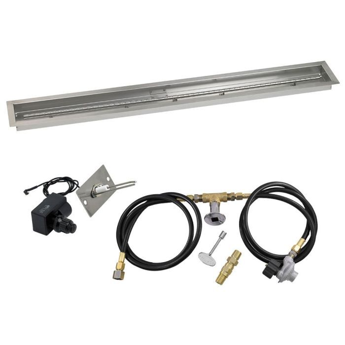 American Fire Glass 60"x 6" Linear Stainless Steel Drop-In Pan with Spark Ignition Kit