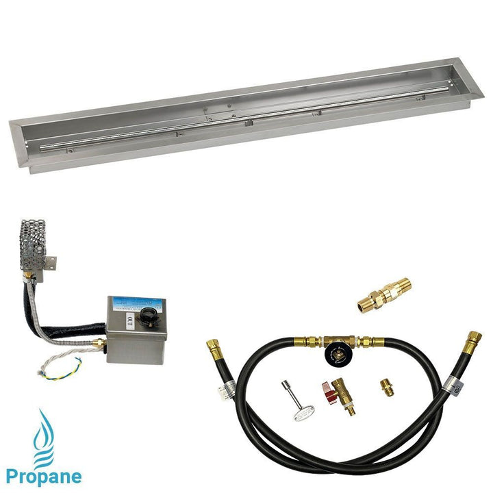American Fire Glass 48" x 6" Stainless Steel Linear Channel Drop-In Pan with AWEIS System