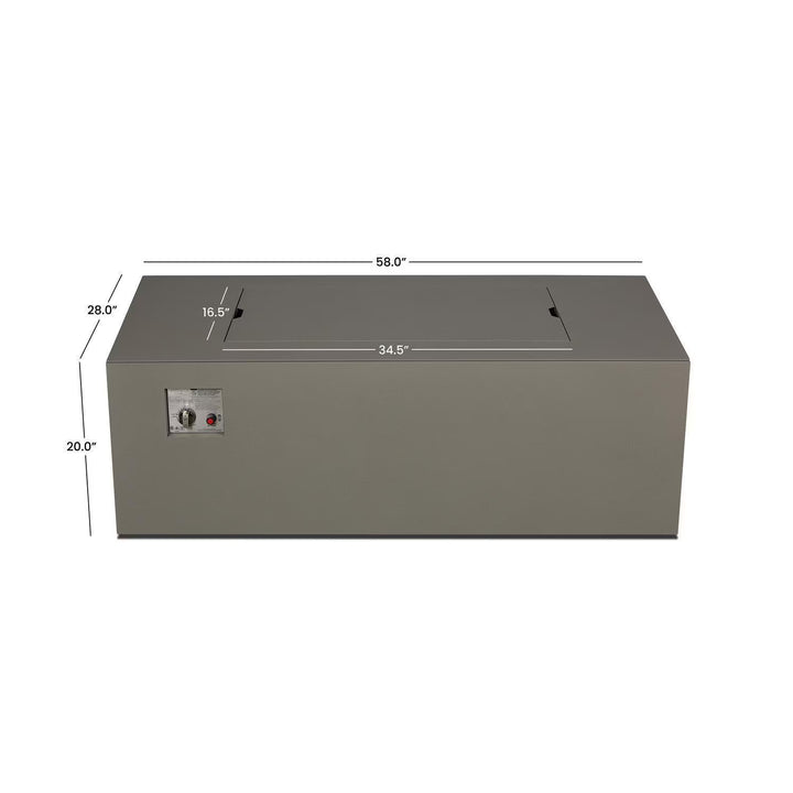Covewood 58-Inch Rectangular Aluminum Natural Gas Fire Pit in Cloud Gray – Ships Propane with Conversion Kit