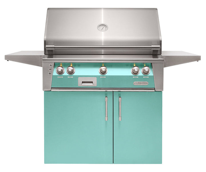 Alfresco - 36" ALXE Luxury Grill  On Cart - Freestanding - Light Green