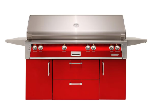 Alfresco 56'' Standard All Grill w/ Cart - Carmine Red-Gloss