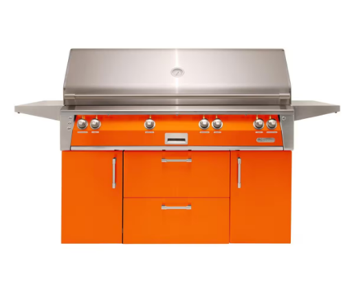 Alfresco 56'' Standard All Grill w/ Cart - Luminous Orange-Gloss
