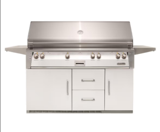 Alfresco 56'' Sear Zone Grill On Refrigerated Base - Signal White-Gloss