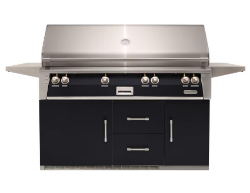 Alfresco 56'' Sear Zone Grill On Refrigerated Base - Jet Black-Gloss