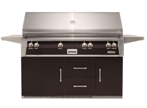 Alfresco 56'' Sear Zone Grill On Refrigerated Base - Jet Black-Matte