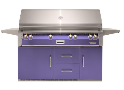 Alfresco 56'' Sear Zone Grill On Refrigerated Base - Blue Lilac-Gloss