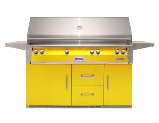 Alfresco 56'' Sear Zone Grill On Refrigerated Base - Traffic Yellow-Gloss