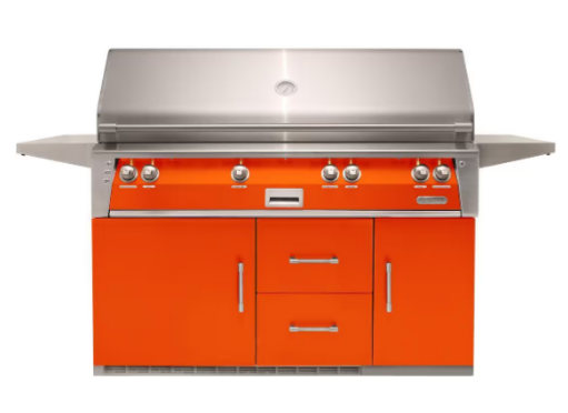 Alfresco 56'' Sear Zone Grill On Refrigerated Base - Luminous Orange-Gloss