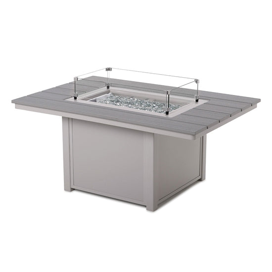 36″ × 54″ Rectangular Rustic Top Fire Table - Electronic Ignition, 55,000 BTU with Hidden Tank Drawer (NG or LP)