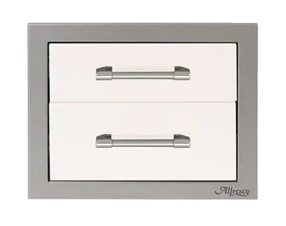 Alfresco 17-Inch Stainless Steel Soft-Close Double Drawer