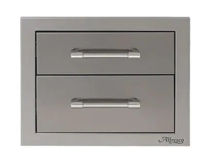 Alfresco 17-Inch Stainless Steel Soft-Close Double Drawer