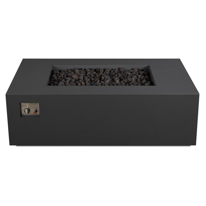 Real Flame 58-Inch Rectangular Aluminum Natural Gas Fire Pit Table – Charcoal