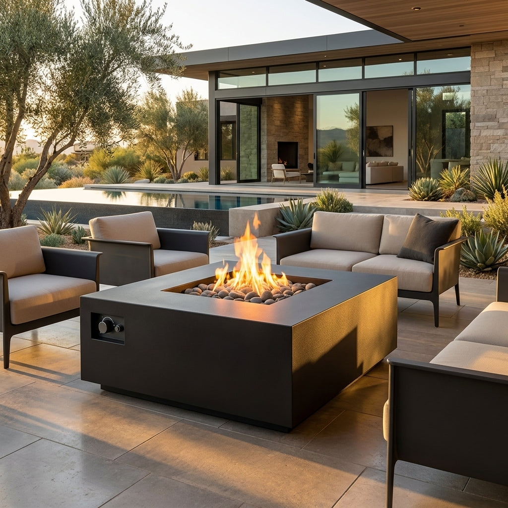 40" Square AON Fire Table with 140,000 BTU CROSSFIRE® Burner